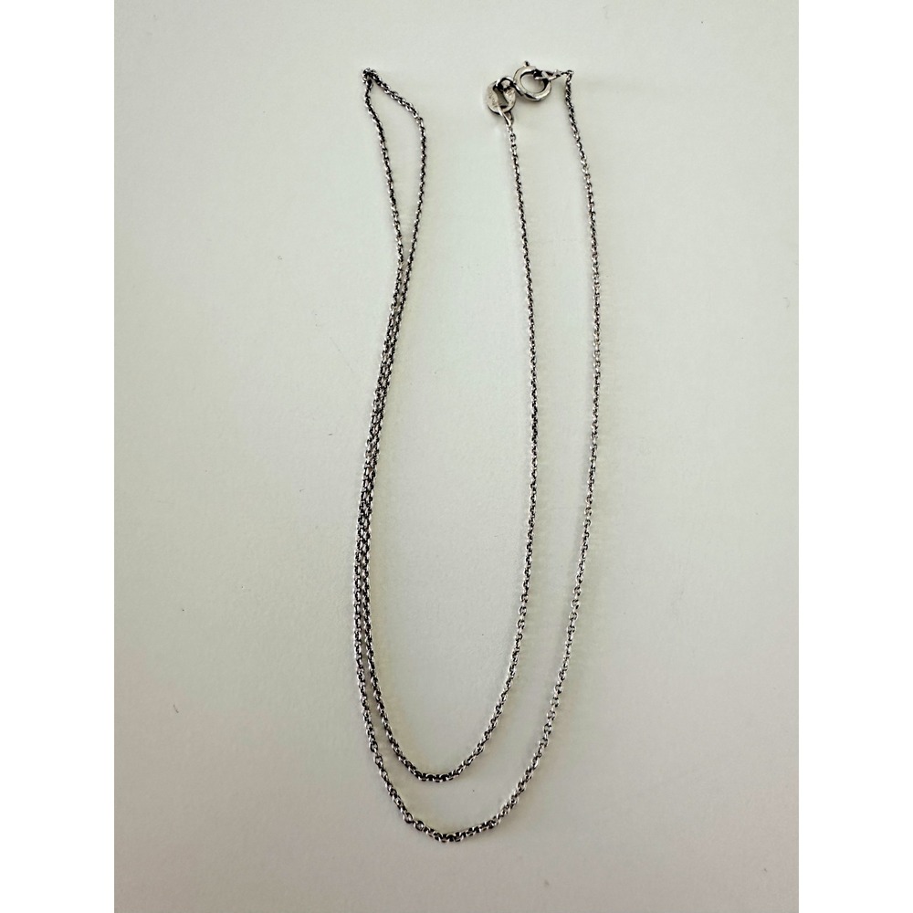 BSI Sterling Silver Necklace 925 Italy Rolo Chain Lightweight VTG 16 in